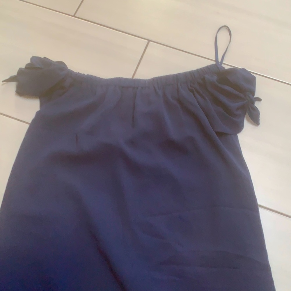 Below the belt, off the shoulder dress